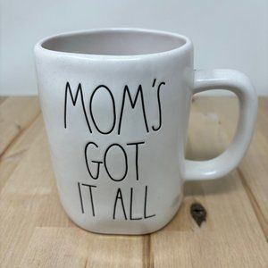 Rae Dunn MOM'S GOT IT ALL Mug White Ceramic with Black Lettering New